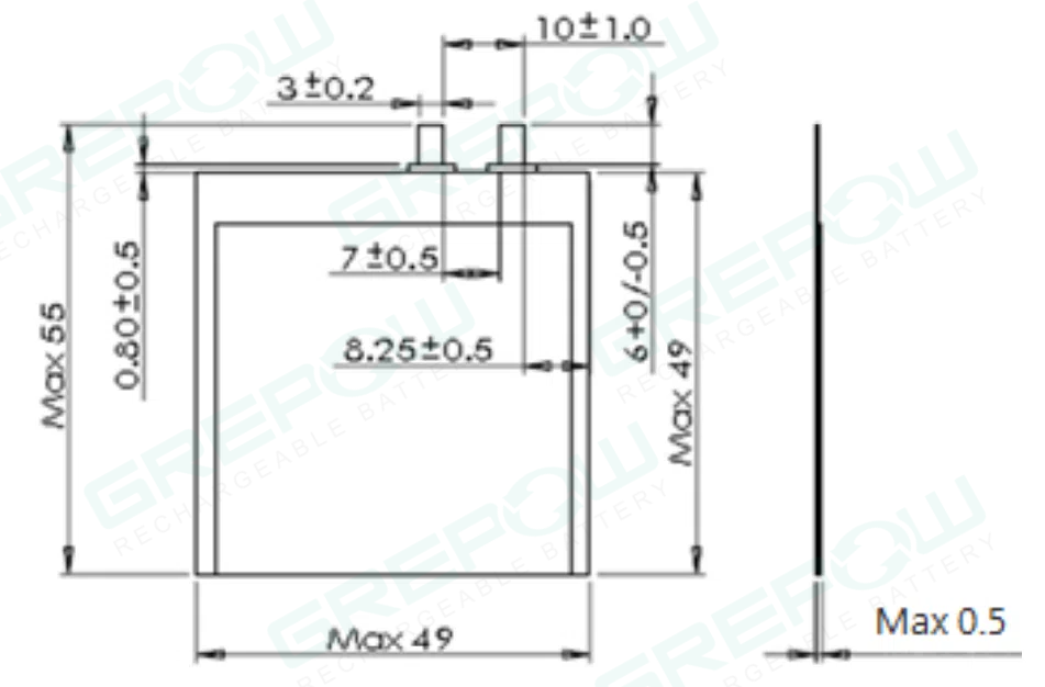 超薄電池型號結構圖 超薄電池型號結構圖